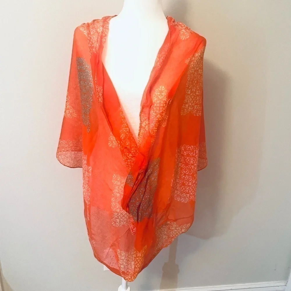 Vintage 90's Blaze Orange Hoop and Loop Scarf